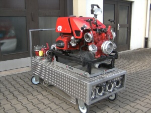 Rollcontainer mit Tragkraftspritze Rollcontainer mit Tragkraftspritze